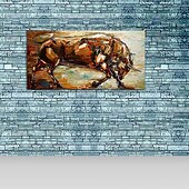 cheap Animal Paintings-Oil Painting Hand Painted Horizontal Panoramic Animals Modern Rolled Canvas (No Frame)