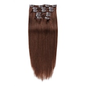 abordables Extensions à Clips-A Clipser Extensions de cheveux Cheveux Naturel Rémy Clip sur les extensions de cheveux 7 pièces 100 g Pack Droit Blond 14-24 pouce Extensions de cheveux