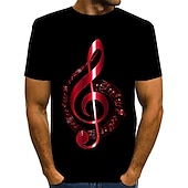 お買い得  3D Tシャツ-音楽祭 男性用 グラフィック シャツ Tシャツ 面白いTシャツ 半袖 Tシャツ ラウンドネック シャツ 誇張された ベーシック 日常 ルビーレッド ゴールド レインボー 衣類 標準 S M L XL XXL 3XL