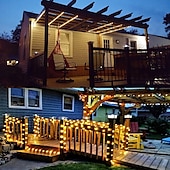 voordelige Zonne-lichtslingers-solar led string light outdoor lichtslingers 22m 200led 8 functie kerstverlichting outdoor waterdichte tuin gazon binnenplaats kerstversiering licht