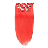 abordables Extensions à Clips-A Clipser Extensions de cheveux Cheveux Naturel Rémy Clip sur les extensions de cheveux 7 pièces 100 g Pack Droit Blond 14-24 pouce Extensions de cheveux