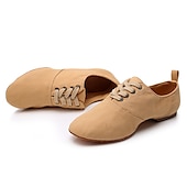 ieftine Pantofi Jazz-pantofi de dans jazz de pânză neagră pentru femei cu design cu șireturi – încălțăminte confortabilă și ușoară pentru dansul jazz, de sală, latin și social