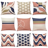 cheap Geometric Style-1 Set of 9 pcs Modern Cushion Cover Geometry Series Decorative Faux Linen Throw Pillow Cover Home Sofa Decorative Outdoor Cushion for Sofa Couch Bed Chair