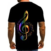 お買い得  3D Tシャツ-音楽祭 男性用 グラフィック シャツ Tシャツ 面白いTシャツ 半袖 Tシャツ ラウンドネック シャツ 誇張された ベーシック 日常 ルビーレッド ゴールド レインボー 衣類 標準 S M L XL XXL 3XL