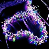 cheap Battery String Lights-2m 200 LEDs Firecracker String Lights, Outdoor Waterproof Christmas Decorative Lights with Remote Control, 8 Modes, Dimming, and Timer for Holiday Parties