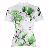abordables Maillots de mujer-Mujer Maillot de Ciclismo Estampado Flores Botánica Flor Manga Corta Bicicleta Maillot Camiseta con 3 bolsillos traseros MTB Bicicleta Montaña Ciclismo Carretera Secado rápido Resistente a los UV