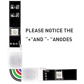 olcso LED-kiegészítők-6 db 4-tűs rgb led könnyű szalagcsatlakozó led pbc 10mm-es gömb nélküli szalag forrasztás nélküli adapterhez SMD 5050 többszínű led csíkhoz dc5-36v