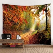economico Arazzo della Foresta-Arazzo Da Parete Grande Stampato Con Foresta Naturale Arazzi Da Parete Bohémien Economici Da Appendere A Parete Con Mandala