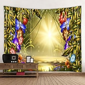 economico Arazzo della Foresta-Arazzo Da Parete Grande Stampato Con Foresta Naturale Arazzi Da Parete Bohémien Economici Da Appendere A Parete Con Mandala