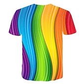 cheap 3D T shirts-Men&#039;s Unisex Graphic Rainbow 3D Shirt T shirt Tee Short Sleeve T shirt Crew Neck Shirt Chic &amp; Modern Party Casual Daily Purple Green Rainbow Clothing Apparel Plus Size S M L XL XXL 3XL 4XL