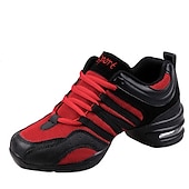 cheap Dance Sneakers-Women&#039;s Black Dance Sneakers with Gold Accents – Lightweight Breathable Lace-Up Athletic Shoes for Hip-Hop and Jazz