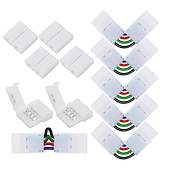 olcso LED-kiegészítők-6 db 4-tűs rgb led könnyű szalagcsatlakozó led pbc 10mm-es gömb nélküli szalag forrasztás nélküli adapterhez SMD 5050 többszínű led csíkhoz dc5-36v