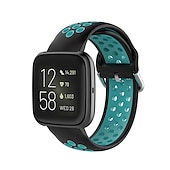 billige Fitbit klokkebånd-Klokkerem til Fitbit Versa 2 / Versa Lite / Versa SE / Versa Silikon Erstatning Stropp Myk Pustende Sportsrem Armbånd