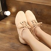 ieftine Pantofi Jazz-pantofi de dans jazz de pânză neagră pentru femei cu design cu șireturi – încălțăminte confortabilă și ușoară pentru dansul jazz, de sală, latin și social
