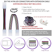 Недорогие LED аксессуары-4 шт. L-образные 4-контактные разъемы, регулируемые по углу (90-180 градусов), светодиодные полосы разъемов для ширины 10 мм 5050 RGB светодиодные полосы света dc5-36v