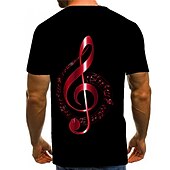 お買い得  3D Tシャツ-音楽祭 男性用 グラフィック シャツ Tシャツ 面白いTシャツ 半袖 Tシャツ ラウンドネック シャツ 誇張された ベーシック 日常 ルビーレッド ゴールド レインボー 衣類 標準 S M L XL XXL 3XL