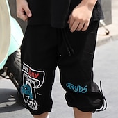 abordables Pantalones-Niños Chico Pantalones Negro Estampado Algodón