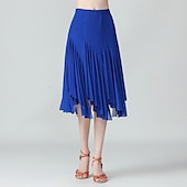 abordables Ropa de baile de salón-Baile de Salón Faldas Color Puro Mujer Rendimiento Entrenamiento Ropa Cotidiana Cintura Alta Poliéster