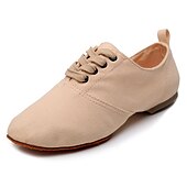 ieftine Pantofi Jazz-pantofi de dans jazz de pânză neagră pentru femei cu design cu șireturi – încălțăminte confortabilă și ușoară pentru dansul jazz, de sală, latin și social