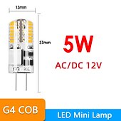 billige Bi-pin lamper med LED-6stk 5 w 48led g4 3014smd silikagel maislys led bi-pin-lys led kreativ fest dekorative krystall lysekrone lysskilde energisparende lyspærer varm hvit hvit ac / dc12 v