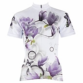 abordables Maillots de mujer-Mujer Maillot de Ciclismo Estampado Flores Botánica Flor Manga Corta Bicicleta Maillot Camiseta con 3 bolsillos traseros MTB Bicicleta Montaña Ciclismo Carretera Secado rápido Resistente a los UV
