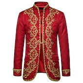 economico Cime-Elegante Vintage Vittoriano Cappotto Mascherata Abbigliamento esterno Principe Corrina vittoriana Gentiluomo Aristocratico Paillettes Vintage Ricamato Abito da ballo Costume Per uomo Capodanno