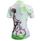 baratos Camisolas femininas-Mulheres Camisa para Ciclismo Padrão Botânico floral Flor Manga Curta Moto Camisa / Roupas Para Esporte Blusas com 3 bolsos traseiros Ciclismo de Montanha Ciclismo de Estrada Secagem Rápida Bolso
