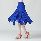 abordables Ropa de baile de salón-Baile de Salón Faldas Color Puro Mujer Rendimiento Entrenamiento Ropa Cotidiana Cintura Alta Poliéster