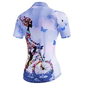 baratos Camisolas femininas-Mulheres Camisa para Ciclismo Padrão Botânico floral Flor Manga Curta Moto Camisa / Roupas Para Esporte Blusas com 3 bolsos traseiros Ciclismo de Montanha Ciclismo de Estrada Secagem Rápida Bolso