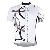 abordables Maillots pour hommes-Homme Maillot Velo Cyclisme Manche Courte Cyclisme Maillot Top avec 3 poches arrière VTT Vélo tout terrain Vélo Route Respirable Séchage rapide Résistant aux ultraviolets Zip frontal Blanche Jaune