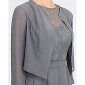 preiswerte Wickel der Mutter-3/4-Ärmel Chiffon Boleros Hochzeits-  Party-  Abendkleider Damen Hochzeitsgast Wraps mit einfarbigem Kleid zum Beeindrucken
