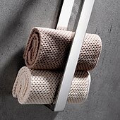 cheap Towel Bars-Towel Rail, Strong Self Adhesive Black Towel Holder Stainless Steel Wall Mounted
