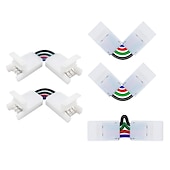 olcso LED-kiegészítők-6 db 4-tűs rgb led könnyű szalagcsatlakozó led pbc 10mm-es gömb nélküli szalag forrasztás nélküli adapterhez SMD 5050 többszínű led csíkhoz dc5-36v