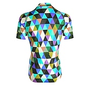 cheap Men&#039;s Jerseys-Men&#039;s Cycling Jersey Short Sleeve Fall Bike Jersey Top with 3 Rear Pockets Mountain Bike MTB Road Bike Cycling Breathable Quick Dry Front Zipper Back Pocket Red / Green Purple Green Rainbow Plaid
