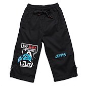 abordables Pantalones-Niños Chico Pantalones Negro Estampado Algodón