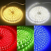 cheap Waterproof Strip Lights-3M SMD 5050 LED Strip light Waterproof 220V 5050 LED Strip Lights Diode Tape Holiday Decoration Lamp LED String Ribbon 60LEDs/M With EU Plug