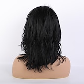 abordables Pelucas naturales de malla-Cabello humano remy Peluca Larga Ola natural Parte lateral Corte a capas Corte asimétrico Con flequillo Negro Mujer Moda Entradas Naturales Sin Tapa Mujer Todo Negro natural # 1B 16 pulgadas