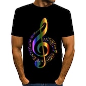 お買い得  3D Tシャツ-音楽祭 男性用 グラフィック シャツ Tシャツ 面白いTシャツ 半袖 Tシャツ ラウンドネック シャツ 誇張された ベーシック 日常 ルビーレッド ゴールド レインボー 衣類 標準 S M L XL XXL 3XL