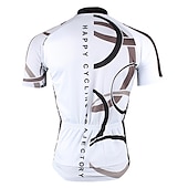 abordables Maillots pour hommes-Homme Maillot Velo Cyclisme Manche Courte Cyclisme Maillot Top avec 3 poches arrière VTT Vélo tout terrain Vélo Route Respirable Séchage rapide Résistant aux ultraviolets Zip frontal Blanche Jaune