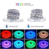 お買い得  WiFi&amp;音楽コントロール-rgb led ストリップライト 20m 65ft 防水音楽同期 12v 5050 smd 色を変更する bluetooth コントローラ 100-240v アダプタ寝室ホームテレビバックライト diy デコ