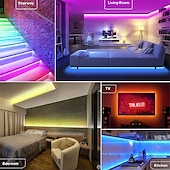 Недорогие Дистанционное управление-светодиодные ленты RGB 65.6ft -20m 32.8ft-10m ленточный свет smd5050 светодиодные ленты с пультом дистанционного управления с 44 клавишами ИК-пульт и источник питания 12v гибкое изменение цвета
