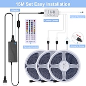 cheap WiFi&amp;Music Control-20m 65ft LED Smart Strip Lights TV Backlight RGB Bluetooth Music Sync 5M 10M 15M 2835 SMD Color Changing with 40 Keys Controller for Bedroom Kitchen Home Decoration