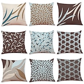 billige geometrisk stil-1 sett med 9 stk moderne putetrekk geometri serie dekorativ faux lin kaste putetrekk hjem sofa dekorativ utendørs pute til sofa sofa seng stol