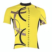 abordables Maillots pour hommes-Homme Maillot Velo Cyclisme Manche Courte Cyclisme Maillot Top avec 3 poches arrière VTT Vélo tout terrain Vélo Route Respirable Séchage rapide Résistant aux ultraviolets Zip frontal Blanche Jaune
