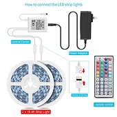 cheap Waterproof Strip Lights-20m 65FT LED RGB Light Strip SMD 5050 Waterproof IP65 Flexible with IR 44 Key Controller for TV Bedroom Party Home Decration 360LEDs 10mm 2x32.8FT