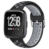 billige Fitbit klokkebånd-Klokkerem til Fitbit Versa 2 / Versa Lite / Versa SE / Versa Silikon Erstatning Stropp Myk Pustende Sportsrem Armbånd