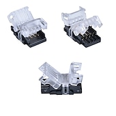 cheap LED Accessories-5PCS 4Bin 10mm No-waterproof Flexible Strip Light Hippo Buckle 5050 RGB LED Light Bar Quick Connector Easy to Install Wire and Strip Light  Connector DC5-36V