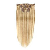 abordables Extensions à Clips-A Clipser Extensions de cheveux Cheveux Naturel Rémy Clip sur les extensions de cheveux 7 pièces 100 g Pack Droit Blond 14-24 pouce Extensions de cheveux