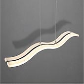 economico Luci a sospensione-lampada a sospensione a led 97cm 36w forma d&#039;onda acrilico moderna semplice lampada a sospensione con telecomando per sala studio ufficio sala da pranzo apparecchio di illuminazione