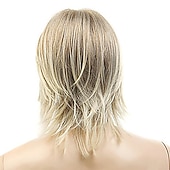 abordables Perruque homme-perruques blondes pour hommes perruque synthétique toupets partie latérale droite perruque cheveux synthétiques blonds de longueur moyenne 14 pouces partie latérale des hommes blonde hairjoy